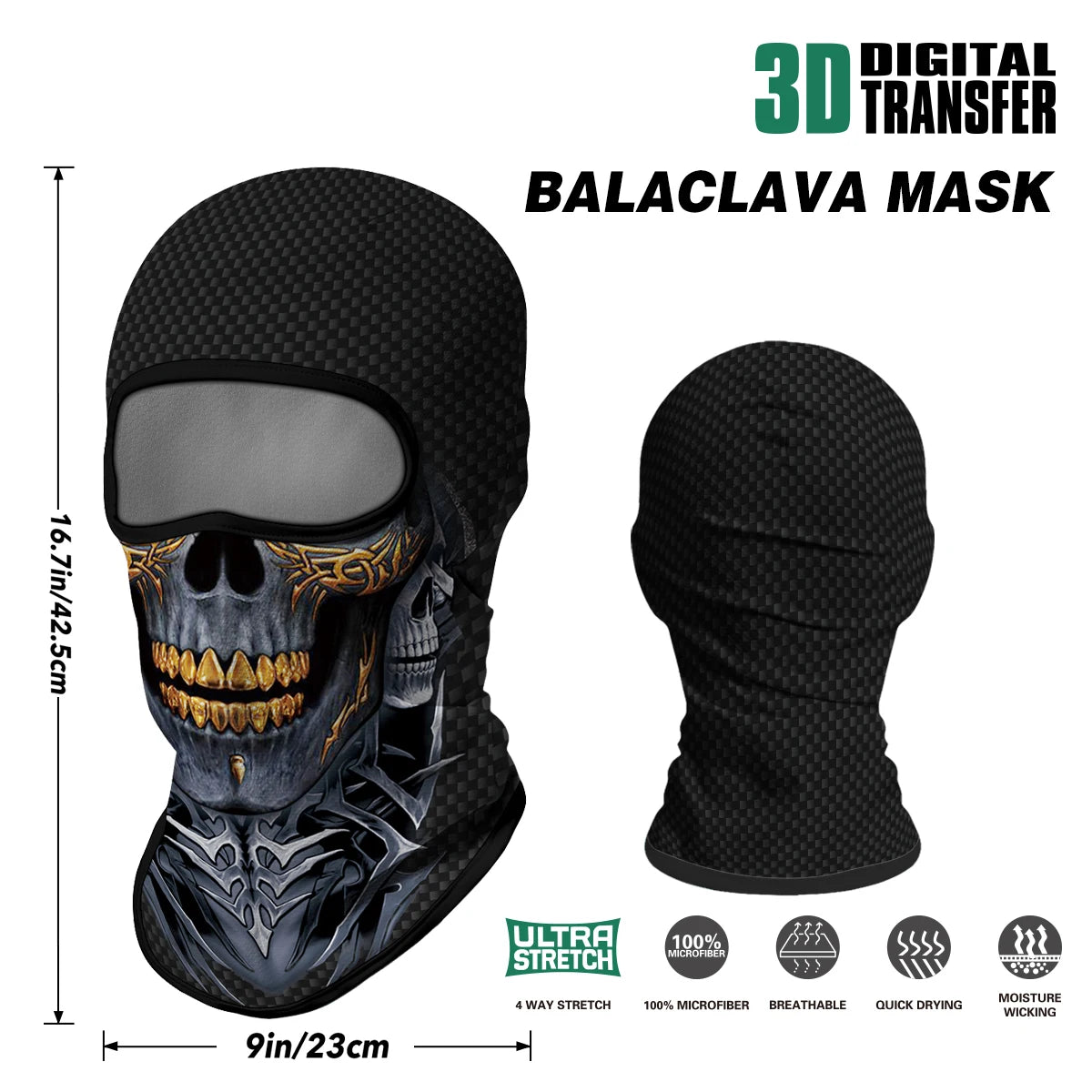 Motorcycle Full Face Sun Protection Lining Summer Breathable Skull Halloween Masks