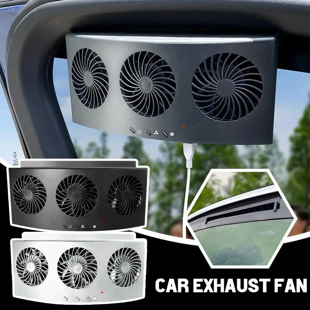 Car Exhaust Fan USB Rechargeable/Solar Air Cooling Ventilation Fan