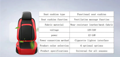 Car Summer Cool 3D Spacer Air Seat Cushion 16 Fans 12V/24V