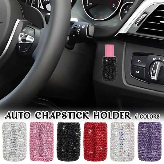 Car Lip Balm Holder Fashion Bling  Insulating Crystal Rhinestone Organizer