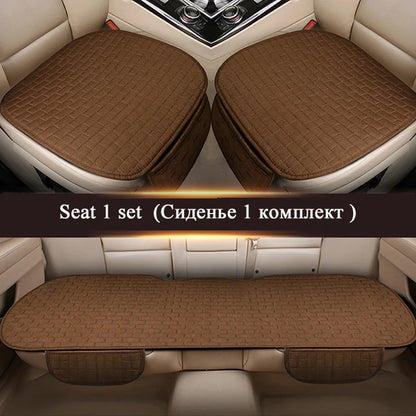 Car Flax Seat Cushion Protector Pad Front/Rear Set