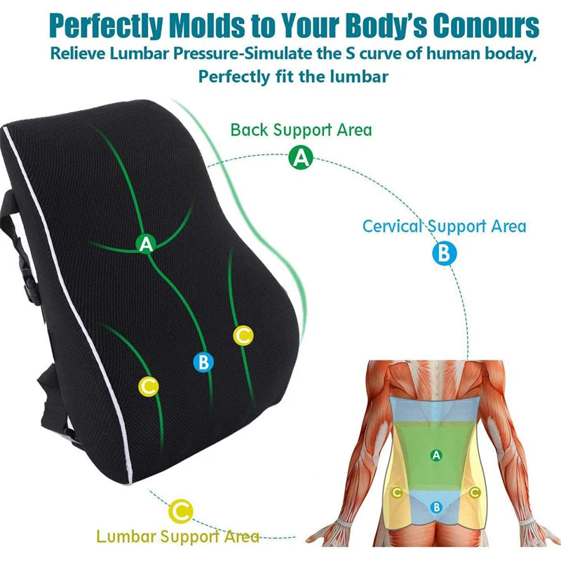 Car Memory Foam Lumbar Support Pillow Lumbar Cushion