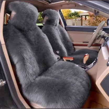Car Warm Plush Universal Long Wool Fur Front Seat Cushion 1 Pcs