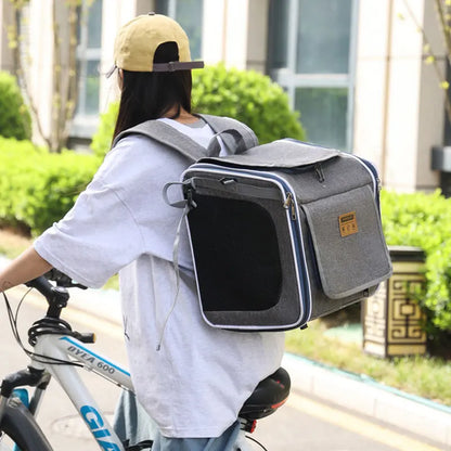 Bicycle Carrying Cat Dog Pet Bag Portable Backpack Organizer