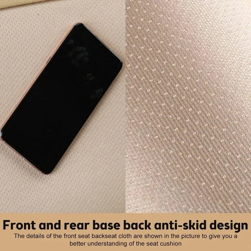 A Set of 3-piece Breathable Ice Silk Anti-slip Car Seat Cushions
