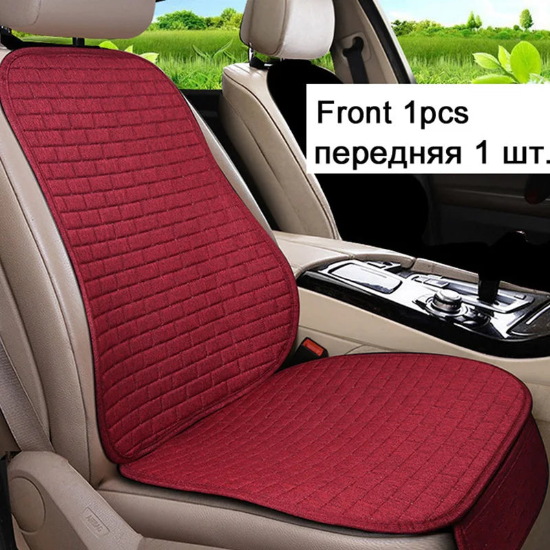 Car Flax Seat Cushion Protector Pad Front/Rear Set