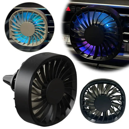 Car Powerful USB Colorful LED Light Low Noise Vent Clip Fan