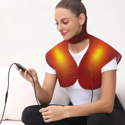 Electric Heated Vest Massage Shawl  3-Level Heat Timer Shoulder Back Muscle Relax