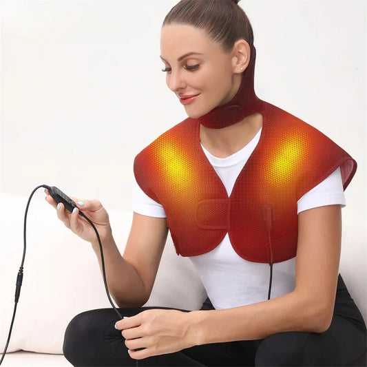 Electric Heated Vest Massage Shawl  3-Level Heat Timer Shoulder Back Muscle Relax