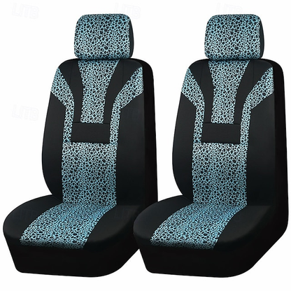 Car Leopard Print Seat Cushion for Front Seats Universal 2 PCS/SET