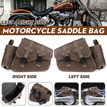 Motorcycles Universal Saddlebag PU Leather Storage Holder