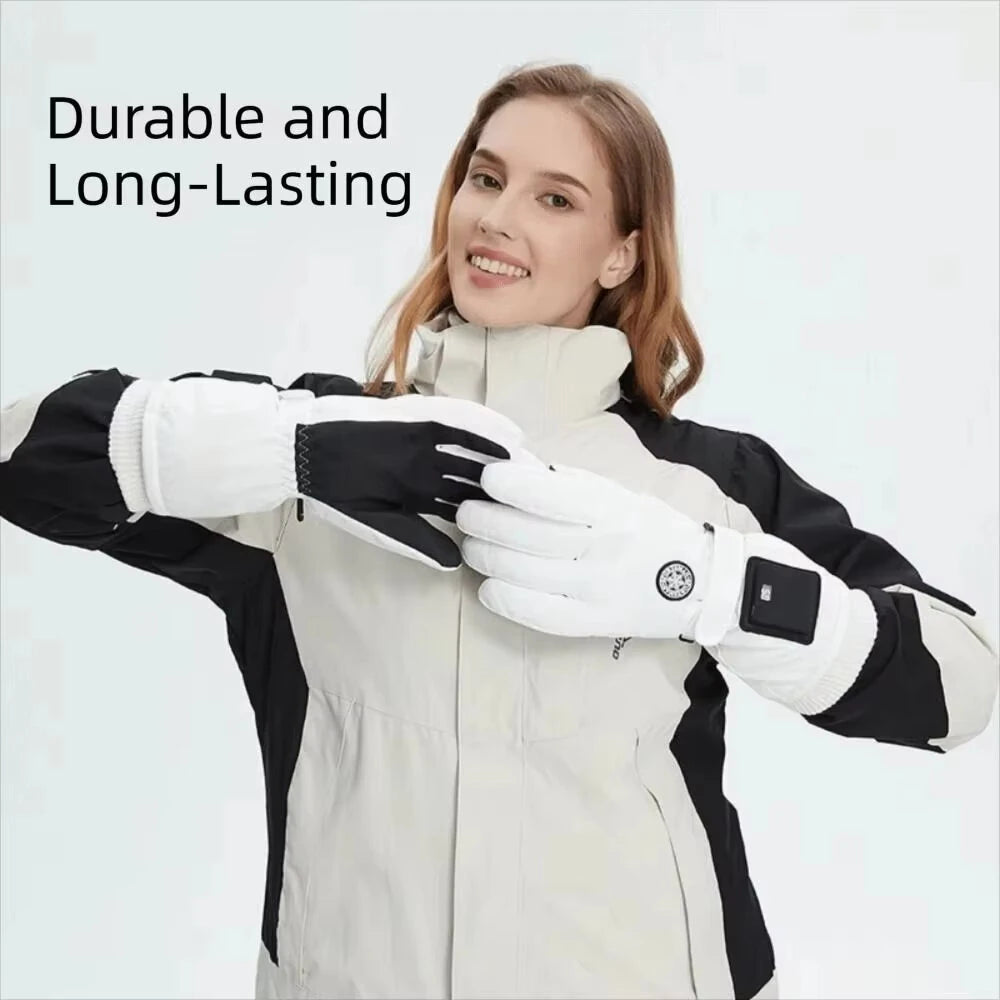 Motorcycle Riding Electric Heated Gloves USB Hand Warmer Waterproof Digital Display Adjustment Warm Mittens