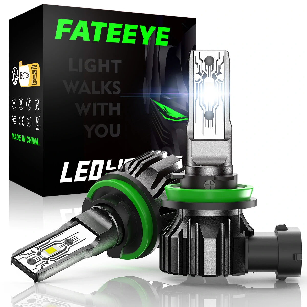 A700-F1 DC 9V-18V Car LED Headlight Bulbs 10000LM/ Pair