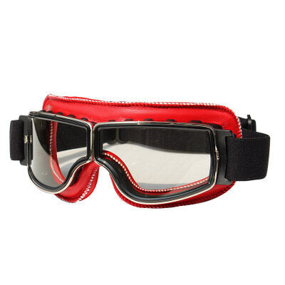 Motorcycle Vintage Goggles Leather Glasses Cruiser Folding Eyewear