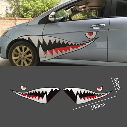 Car Shark Month Teeth Vinyl Sticker Exterior Scratch Cover 150*50cm