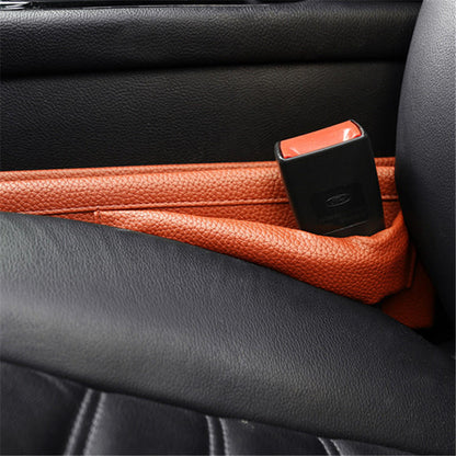 Car Leather Seat Crevice Storage Bag Seat Gap Filler Organizer