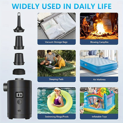 Camping Outdoor Portable Electric Air Pump  USB Charging Inflator Deflator