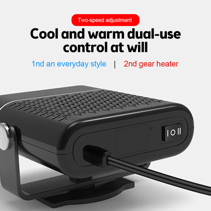 Car Portable Heater 2 in 1 Heating Cooling Electric Fan 360° Adjustable Defroster