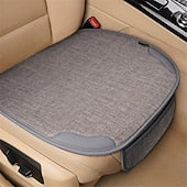 3-Piece Universal Car Seat Covers Full Set Breathable Linen Seat Cushion