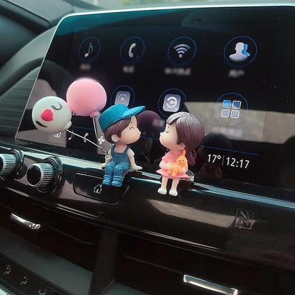 Car Decoration Cute Cartoon Couples Figurines Balloon Ornament