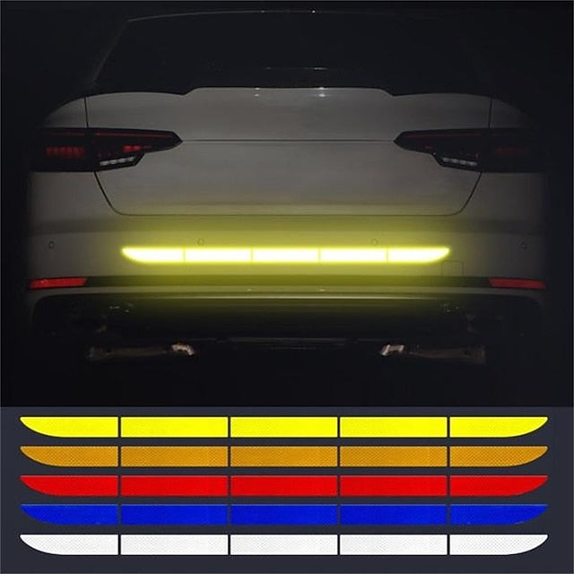 5pcs/set Car Reflective Stickers Waterproof Warning Decals Stickers