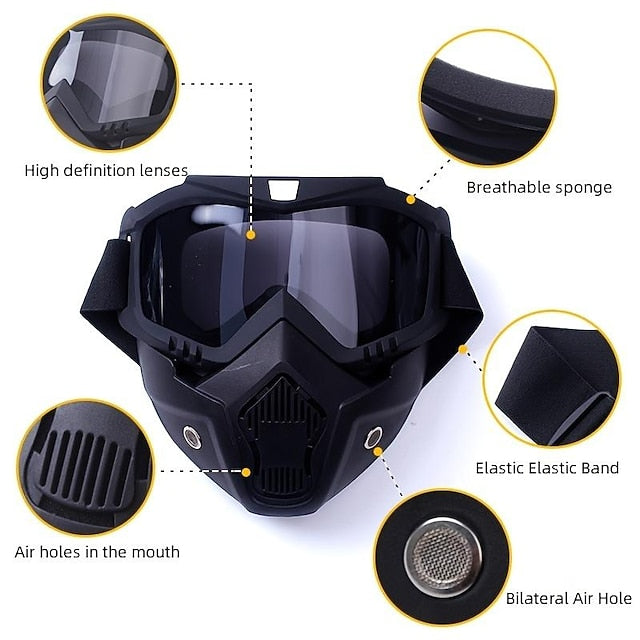 Motorcycle Camping CS Stay Protected Goggle Mask Tactical Full Face Shield