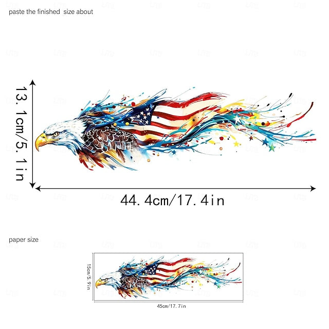 1 Pcs/2 Pcs American Flag Eagle Car Decals Artistic Paint Splash Vinyl Sticker