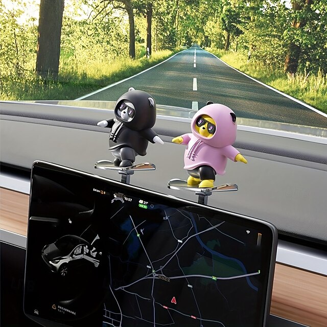 Car Dashboard Ornament Skateboard Bear Cartoon Animal Dashboard Pendant