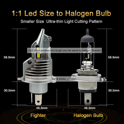 H4 80W Car Front LED Headlight Bulbs Hi-Low Beam for Lighting Modification