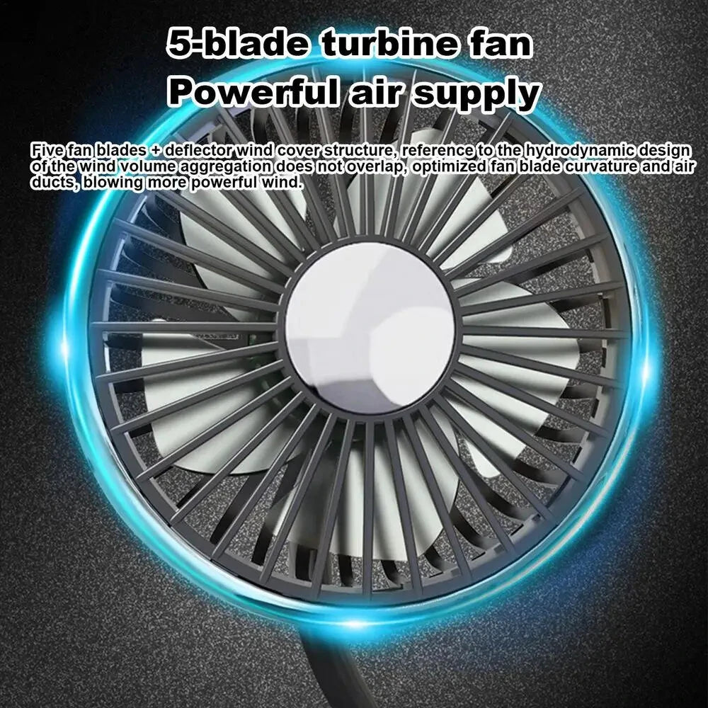Car Clip Fan  LED 360° Rotatable Cooler Electrical Fan