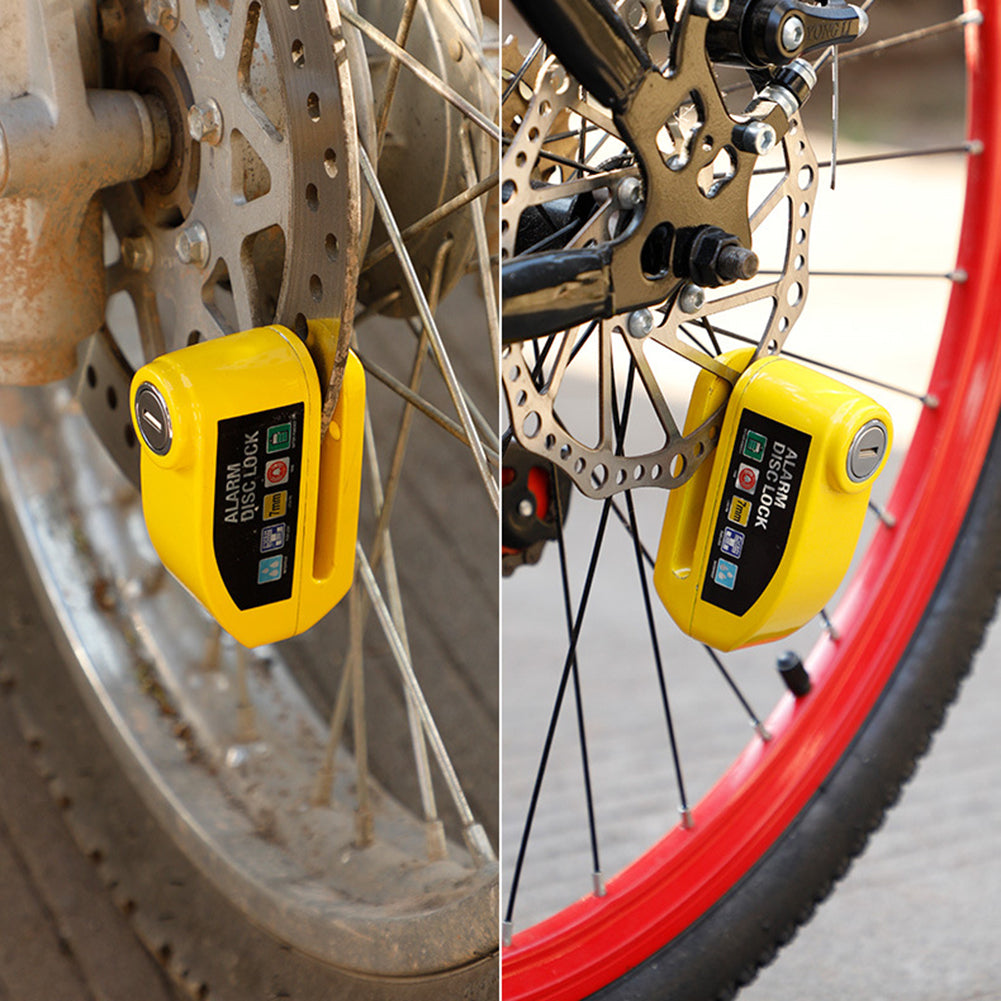 Motorcycle Scooter Warning Lock Security Alarm Protection Battery Aluminum Alloy Wheel Lock