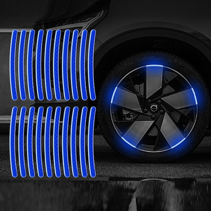 40pcs Car Motorcycle Wheel Hub Reflective Strip Sticker Warning Sticker