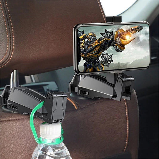 Baseus 2 In 1 Car Back Seat Hook Hanging Storage Mount Holder Mobile Phone