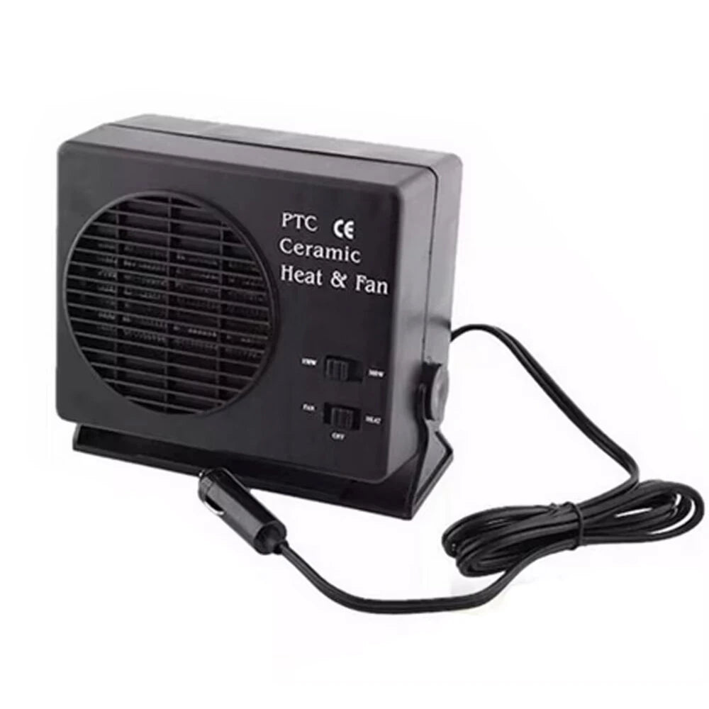 Car Heater Fan 12V Portable Ceramic Heating Cooling Adjustable Window Defroster