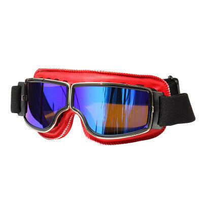Motorcycle Vintage Goggles Leather Glasses Cruiser Folding Eyewear
