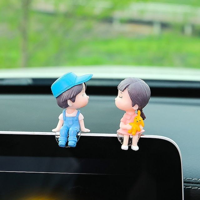 Car Decoration Cute Cartoon Couples Figurines Balloon Ornament
