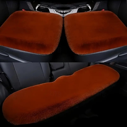 Car Winter Plush Thick Warm Soft Seat Cushion 3-Piece Set