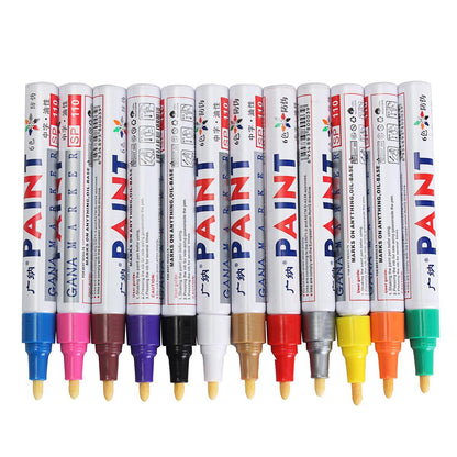 12pcs Color Tyre Permanent Paint Pen Tire Metal Ink Marker Trendy