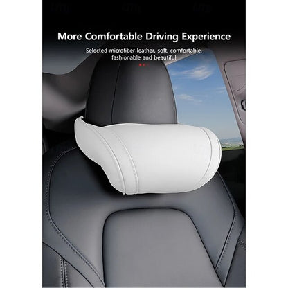 Genuine Leather Hanging Car Seat Pillow Neck Support Headres