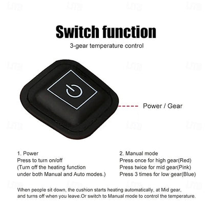 Car Heated Winter Warm Fast Heating Pad Washable Universal Seat Cushion
