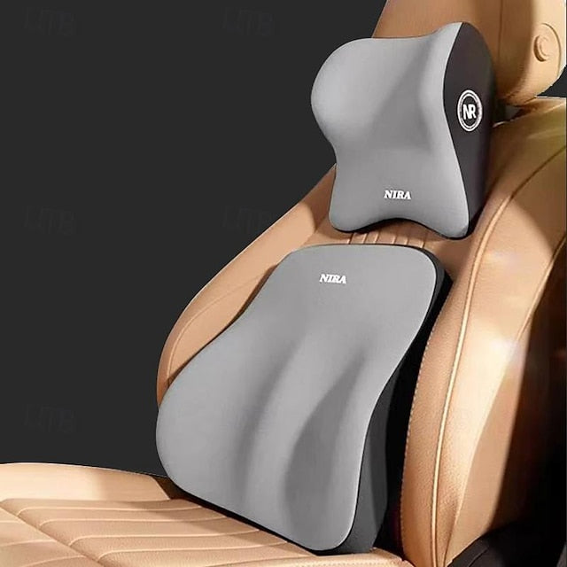 2 PCS Car Headrest Lumbar Support Memory Foam Neck Backrest Cushion