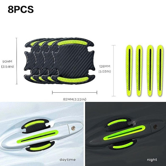 4pcs/8pcs Universal 3D Carbon Fiber Door Handle Sticker
