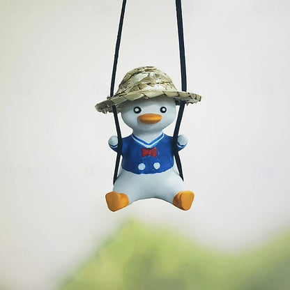 Car Pendant Cute Anime Little Duck Swing  Hanging Ornaments Interior Decor