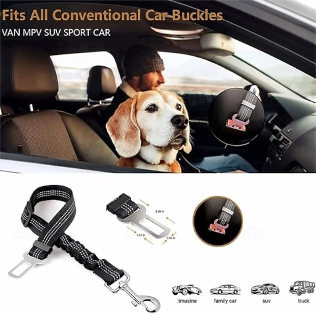 Dog Adjustable Elastic Durable Dog Car Seat Belt