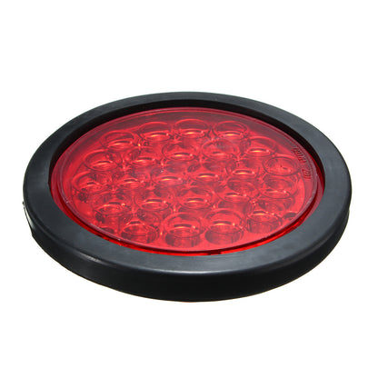 24 LED Red White Yellow Round Rear Tail Stop Light Brake Lamp Reflector for Truck Trailer Bus Boat