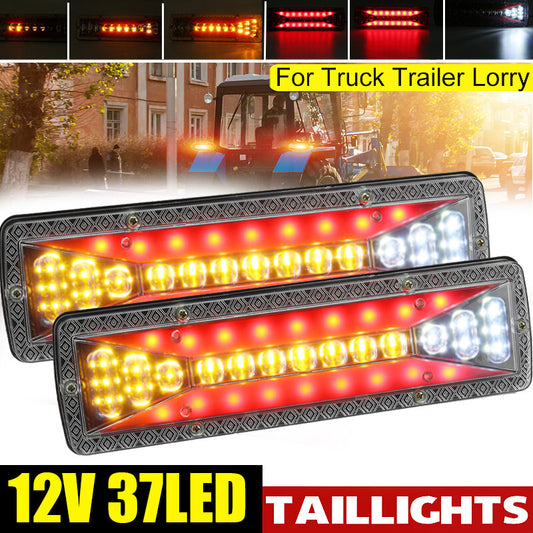 Car Flowing Rear Tail Turn Signal Light Brake Reverse Lamp 12V 2 Pcs