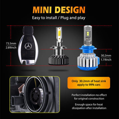 12V H4 H7 H11 Car Auto COB LED Super Bright Modified Headlight Bulbs 2 packs