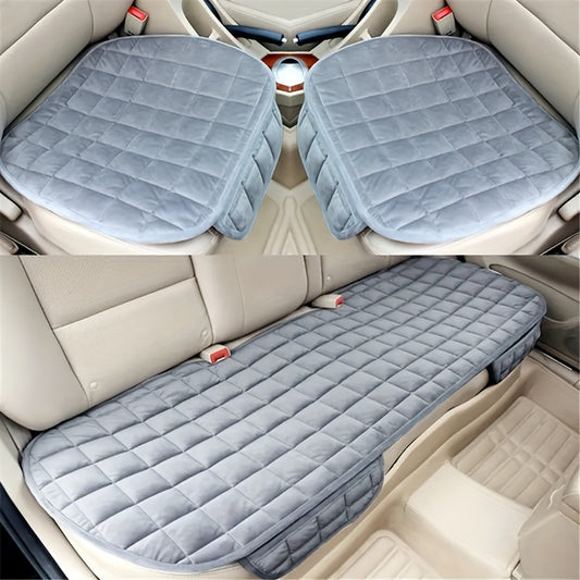 Car Soft Cozy Plush Seat Air-Filled Washable Cushion Covers 3 Pcs