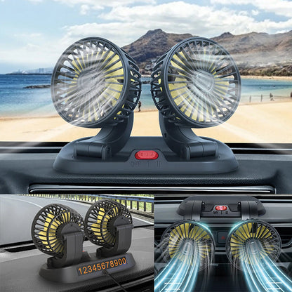 Car Cooling Fans 360° 2 Speed Adjustable Mini Size Strong Wind Cooler