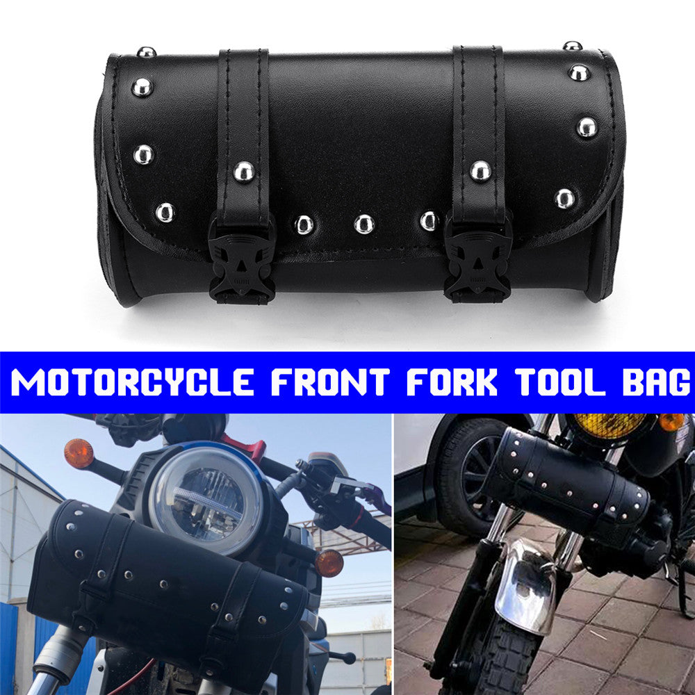 Motorcycle Harley Leather Front Fork Tool Saddlebags Pouch Luggage Organizer